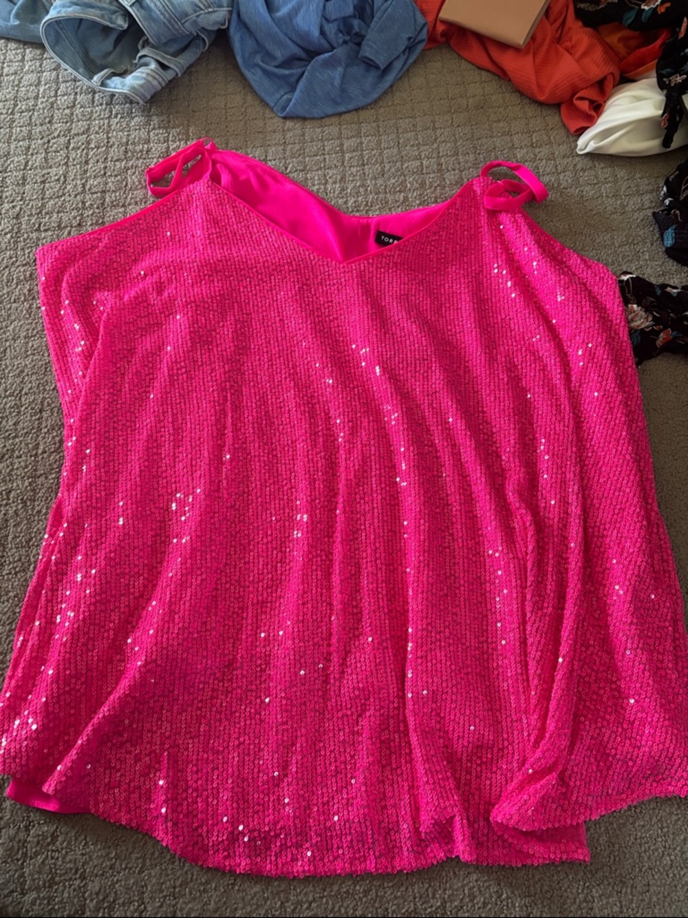 torrid Hot Pink Sequin Cami Tank